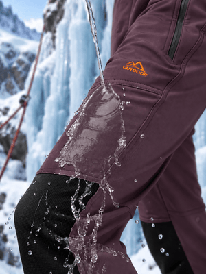TACVASEN Purple Red Men's Fleece Lined Windproof Water Resistant Ski Pants