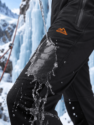 TACVASEN Black Men's Fleece Lined Windproof Water Resistant Ski Pants