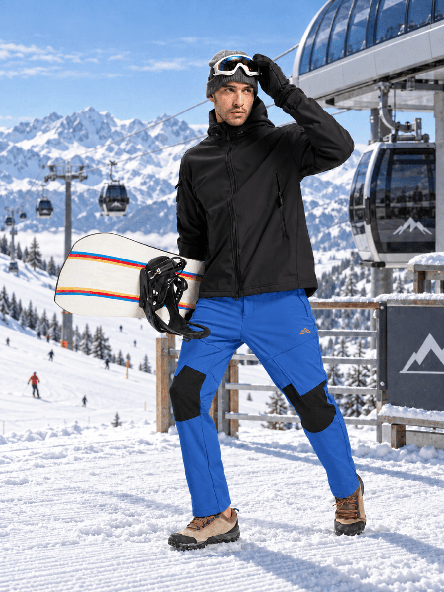 TACVASEN Sapphire Blue Men's Fleece Lined Windproof Water Resistant Ski Pants