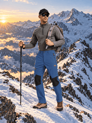TACVASEN Denim Blue Men's Fleece Lined Windproof Water Resistant Ski Pants