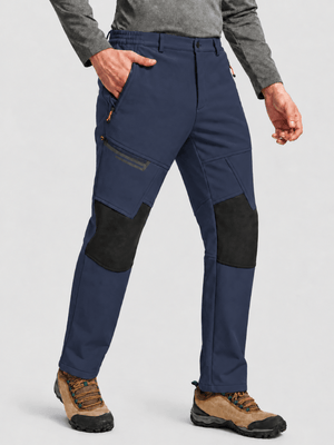 TACVASEN Navy Men's Fleece Lined Windproof Water Resistant Ski Pants
