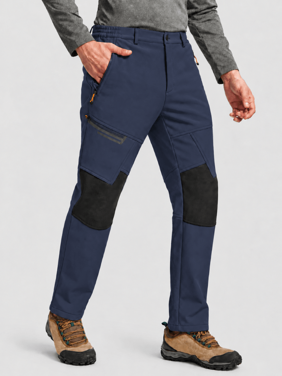 TACVASEN Navy Men's Fleece Lined Windproof Water Resistant Ski Pants