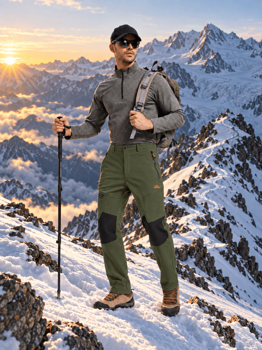 TACVASEN Army Green Men's Fleece Lined Windproof Water Resistant Ski Pants