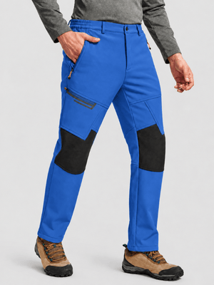 TACVASEN Sapphire Blue Men's Fleece Lined Windproof Water Resistant Ski Pants