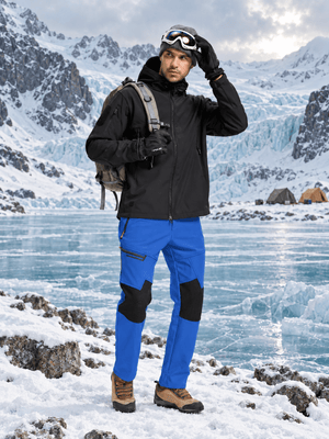 TACVASEN Sapphire Blue Men's Fleece Lined Windproof Water Resistant Ski Pants