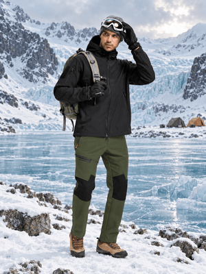 TACVASEN Army Green Men's Fleece Lined Windproof Water Resistant Ski Pants