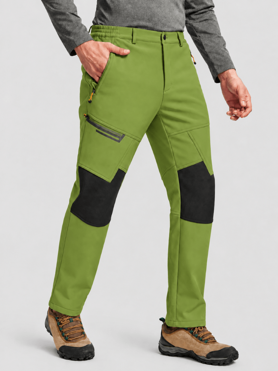 TACVASEN Bright Green Men's Fleece Lined Windproof Water Resistant Ski Pants