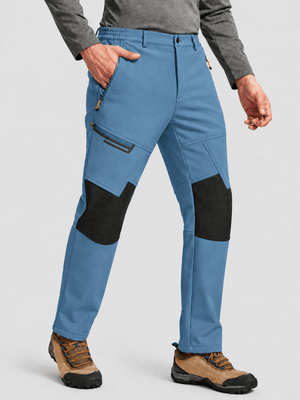 TACVASEN Light Blue Men's Fleece Lined Windproof Water Resistant Ski Pants