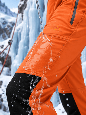 TACVASEN Bright Orange Men's Fleece Lined Windproof Water Resistant Ski Pants