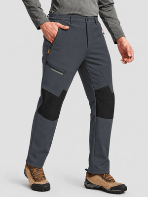 TACVASEN Dark Grey Men's Fleece Lined Windproof Water Resistant Ski Pants