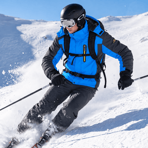 TACVASEN Sapphire Blue Men's Fleece Lined Winter Jacket | Windproof Warm Ski Coat