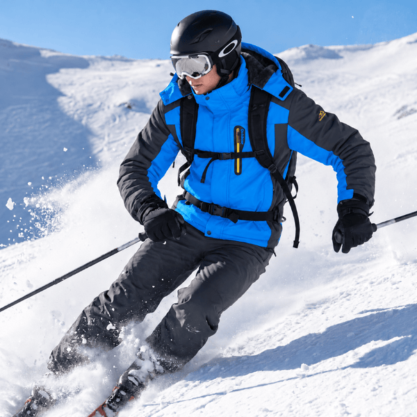 TACVASEN Sapphire Blue Men's Fleece Lined Winter Jacket | Windproof Warm Ski Coat