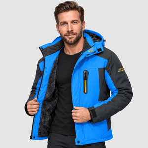 TACVASEN Sapphire Blue Men's Fleece Lined Winter Jacket | Windproof Warm Ski Coat