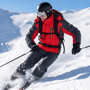 TACVASEN Red Men's Fleece Lined Winter Jacket | Windproof Warm Ski Coat