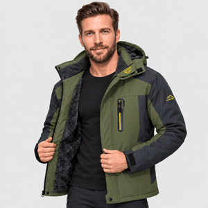 TACVASEN Army Green Men's Fleece Lined Winter Jacket | Windproof Warm Ski Coat