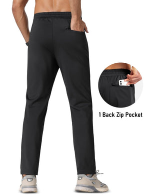 TACVASEN Black Men's Fleece Lined Winter Warm Pants