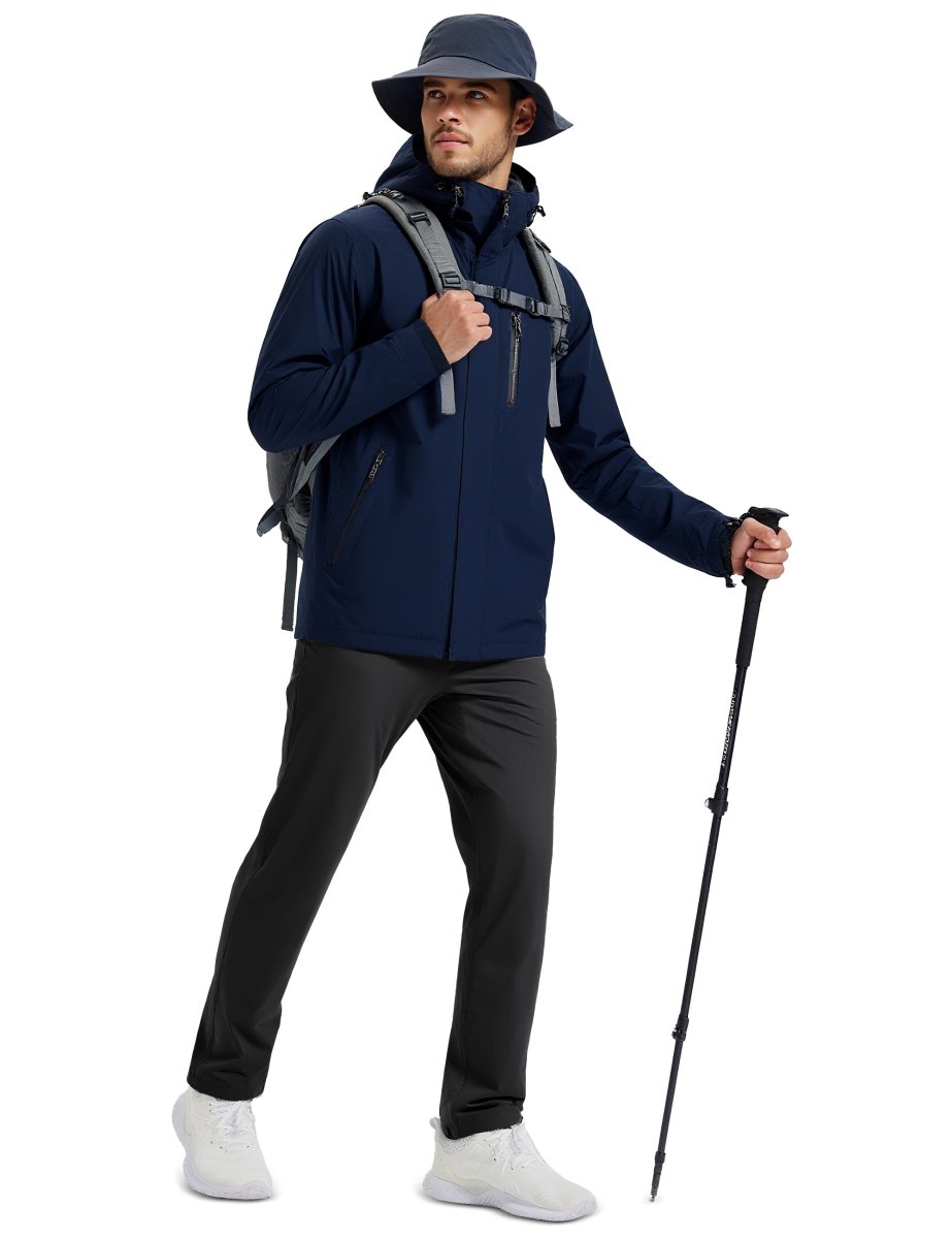 TACVASEN Black Men's Fleece Lined Winter Warm Pants
