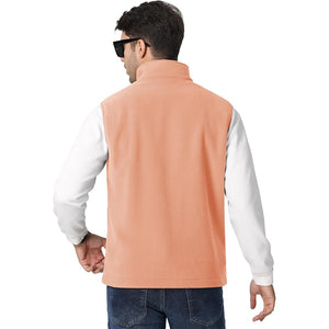 TACVASEN Apricot Fleece Vest Sleeveless Outdoor Hiking Jacket