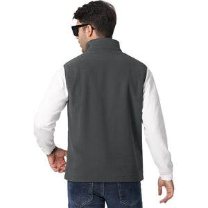 TACVASEN Dark Gray Fleece Vest Sleeveless Outdoor Hiking Jacket