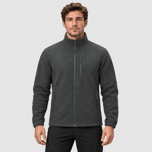 TACVASEN Dark Grey Men's Full Zip Up Fleece Jacket Lightweight Casual