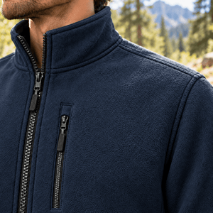 TACVASEN Navy Men's Full Zip Up Fleece Jacket Lightweight Casual
