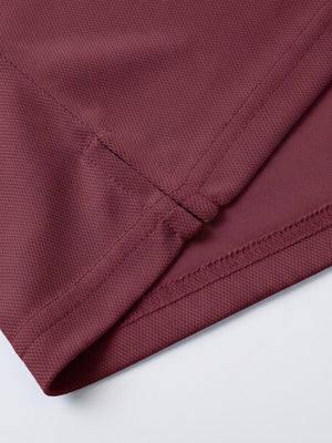 TACVASEN Wine Red Men's Golf Performance Moisture Wicking Polo Shirt