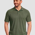 TACVASEN Army Green Men's Golf Performance Moisture Wicking Polo Shirt