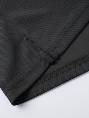 TACVASEN Black Men's Golf Performance Moisture Wicking Polo Shirt