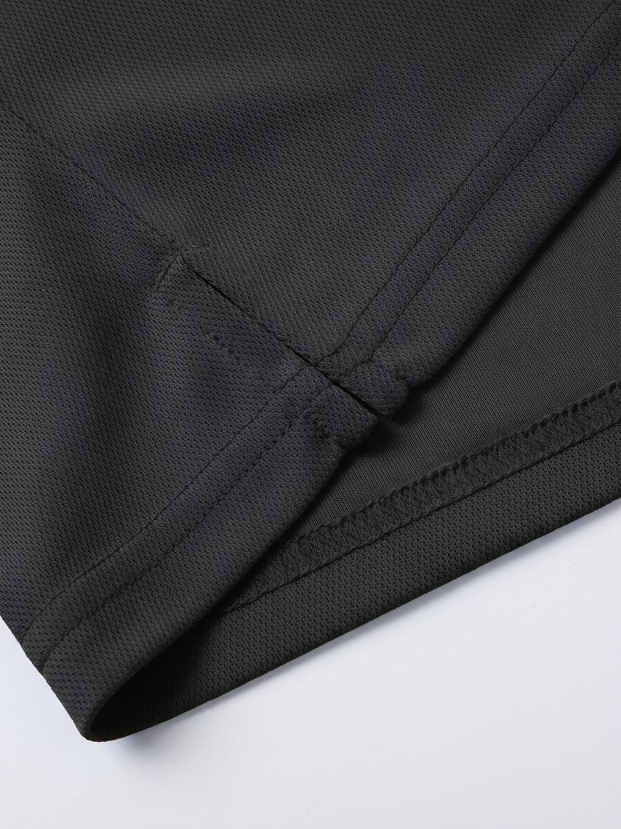 TACVASEN Black Men's Golf Performance Moisture Wicking Polo Shirt