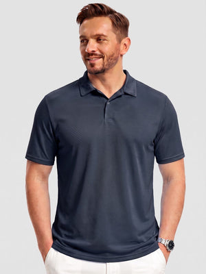 TACVASEN Navy Men's Golf Performance Moisture Wicking Polo Shirt