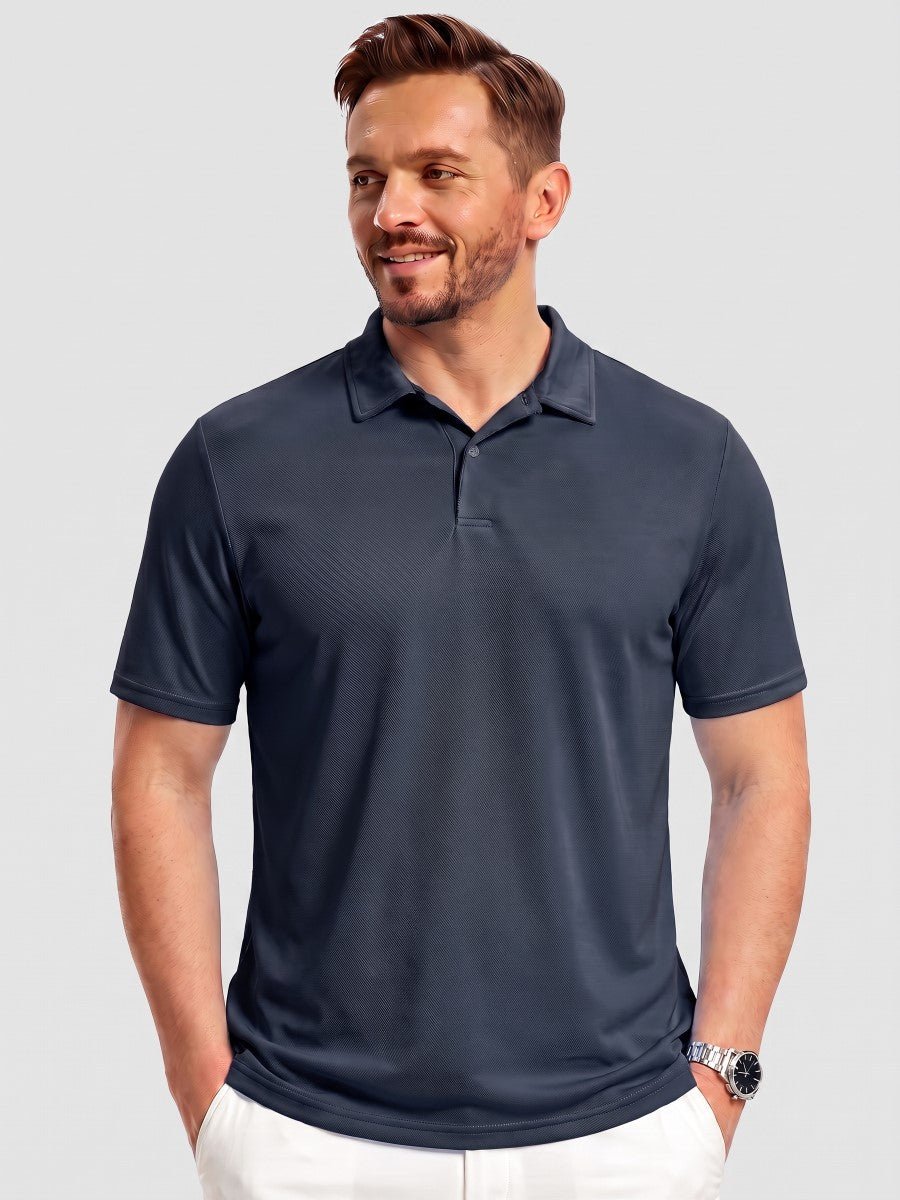 TACVASEN Navy Men's Golf Performance Moisture Wicking Polo Shirt