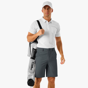 TACVASEN Dark Grey Men's Golf Quick Dry Casual Flat Front Shorts with 4 Pockets
