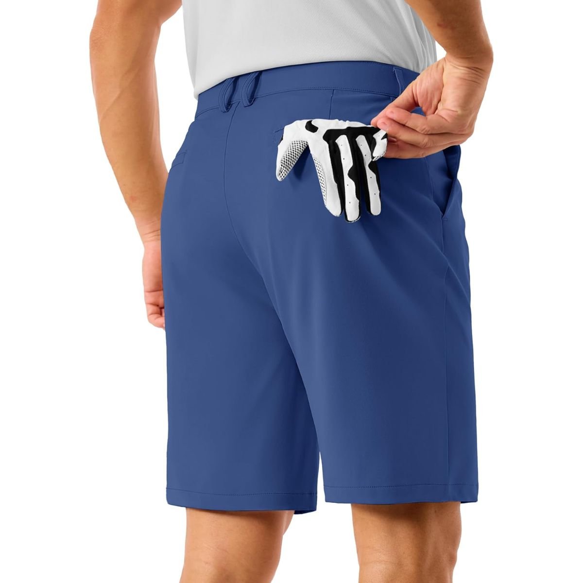 TACVASEN Blue Grey Men's Golf Quick Dry Casual Flat Front Shorts with 4 Pockets