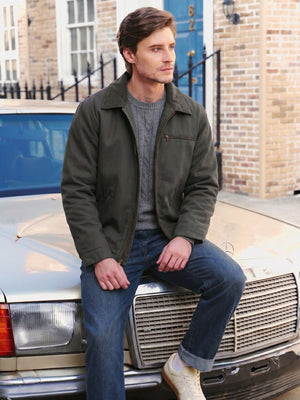 TACVASEN Dark Grey Men's Heavy Duty Canvas Work Jacket | Rugged Industrial Coat
