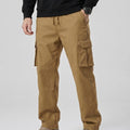 TACVASEN Khaki Men's Heavy Duty Multi - Pocket Straight Fit Cargo Pants