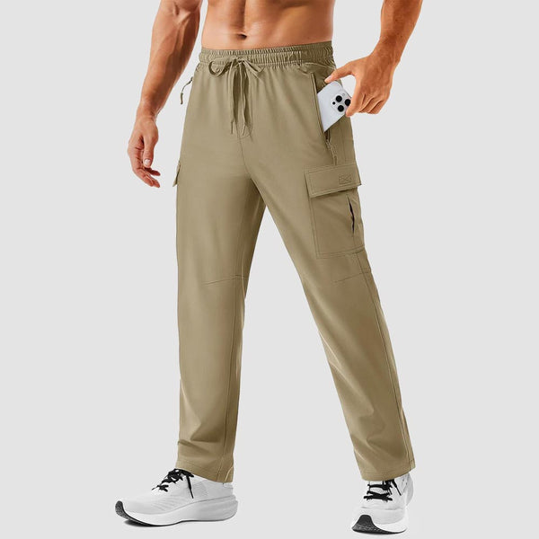 TACVASEN khaki quick dry water resistant cargo hiking pants