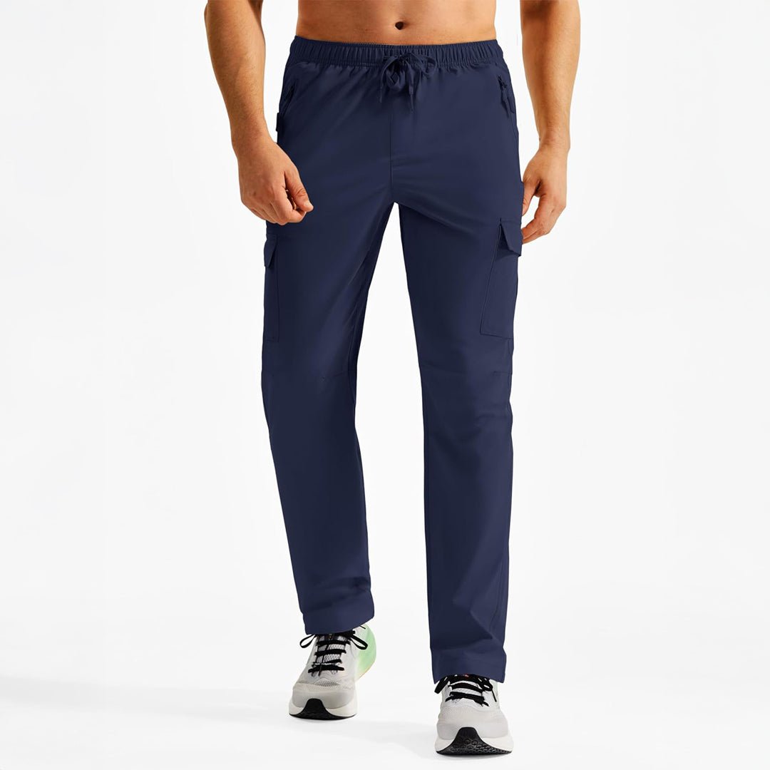 TACVASEN Navy Men's Hiking Cargo Pants Quick Dry Water Resistant Pants