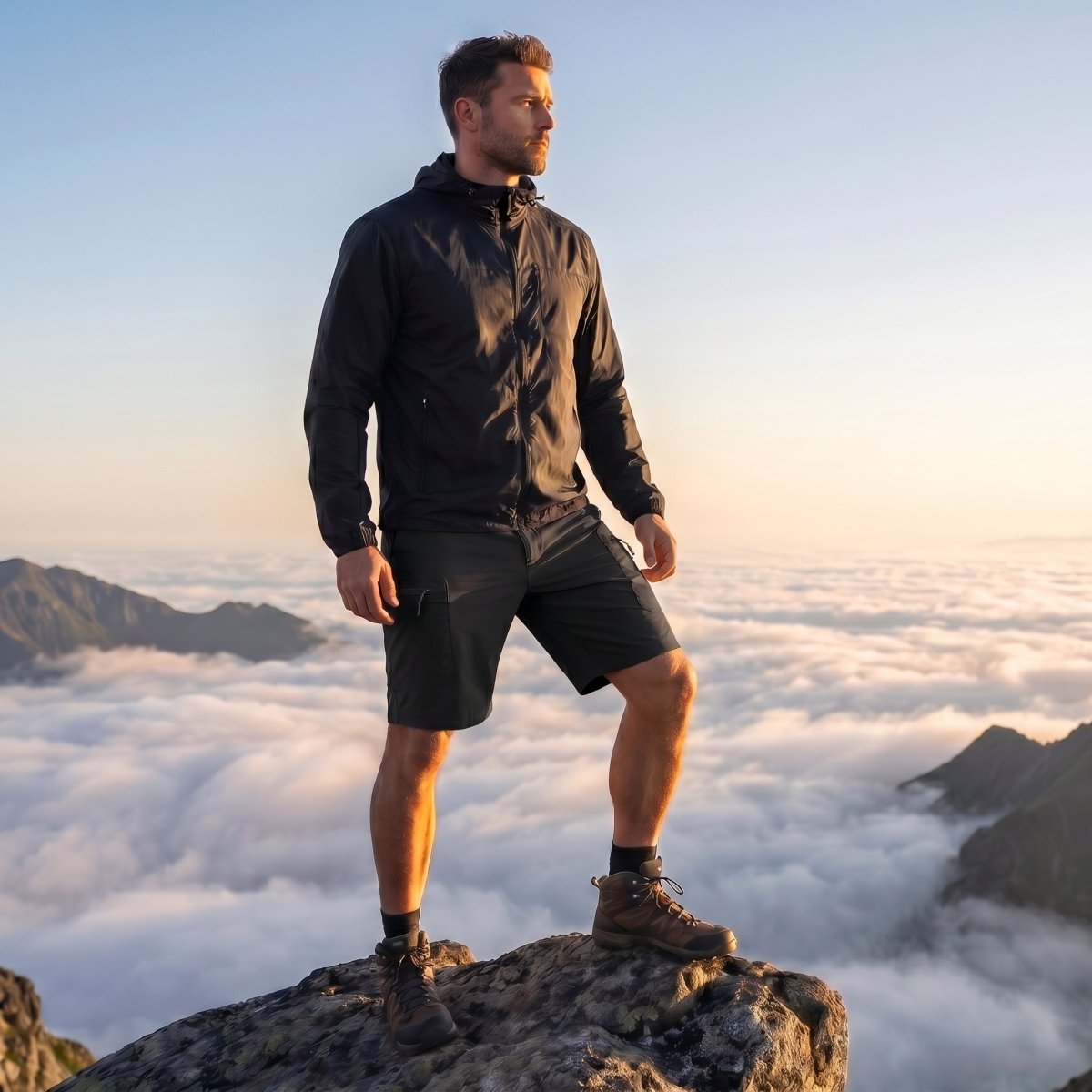 TACVASEN Black Men's Hiking Cargo Shorts 10 Inch Lightweight Outdoor Work Travel Shorts
