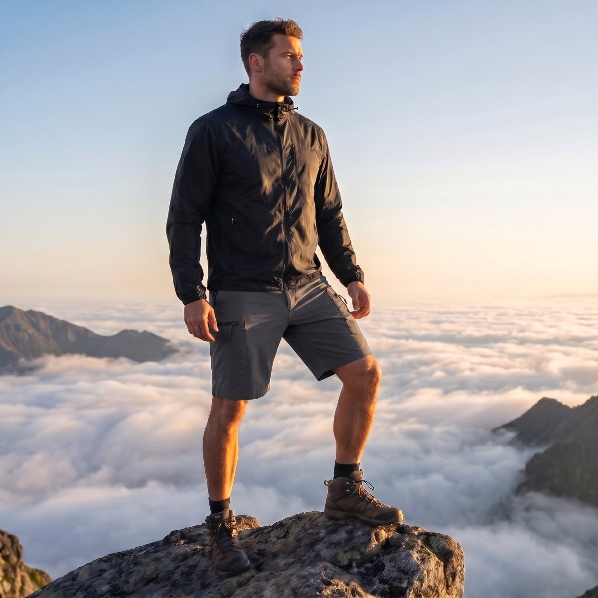 TACVASEN Dark Grey Men's Hiking Cargo Shorts 10 Inch Lightweight Outdoor Work Travel Shorts
