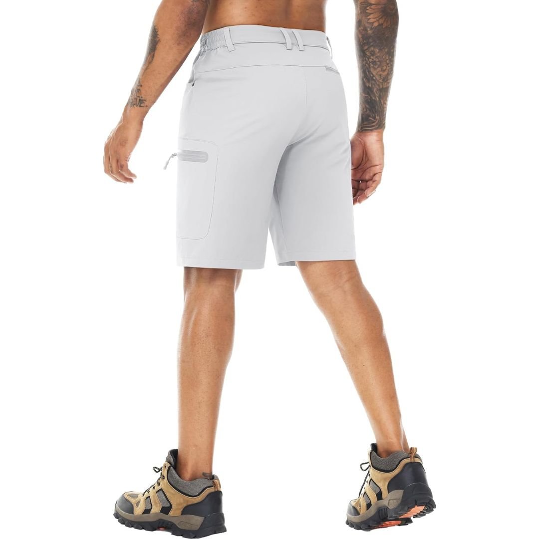 TACVASEN White Men's Hiking Cargo Shorts 10 Inch Lightweight Outdoor Work Travel Shorts