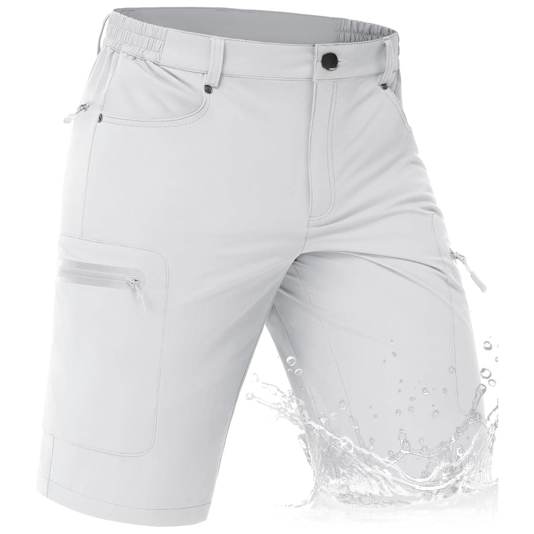 TACVASEN White Men's Hiking Cargo Shorts 10 Inch Lightweight Outdoor Work Travel Shorts