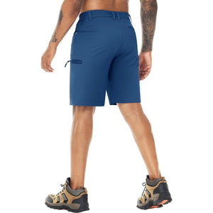TACVASEN Blue Grey Men's Hiking Cargo Shorts 10 Inch Lightweight Outdoor Work Travel Shorts
