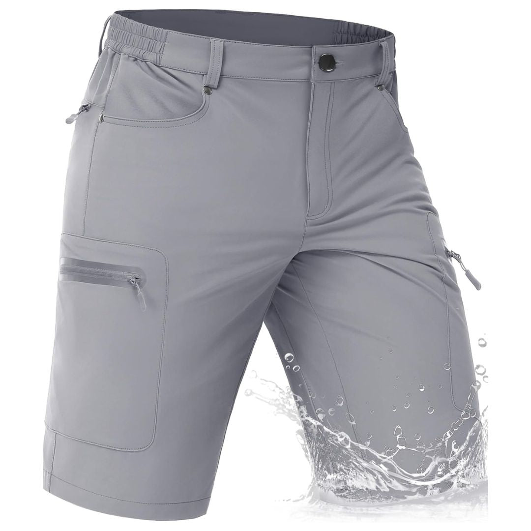 TACVASEN Light Grey Men's Hiking Cargo Shorts 10 Inch Lightweight Outdoor Work Travel Shorts