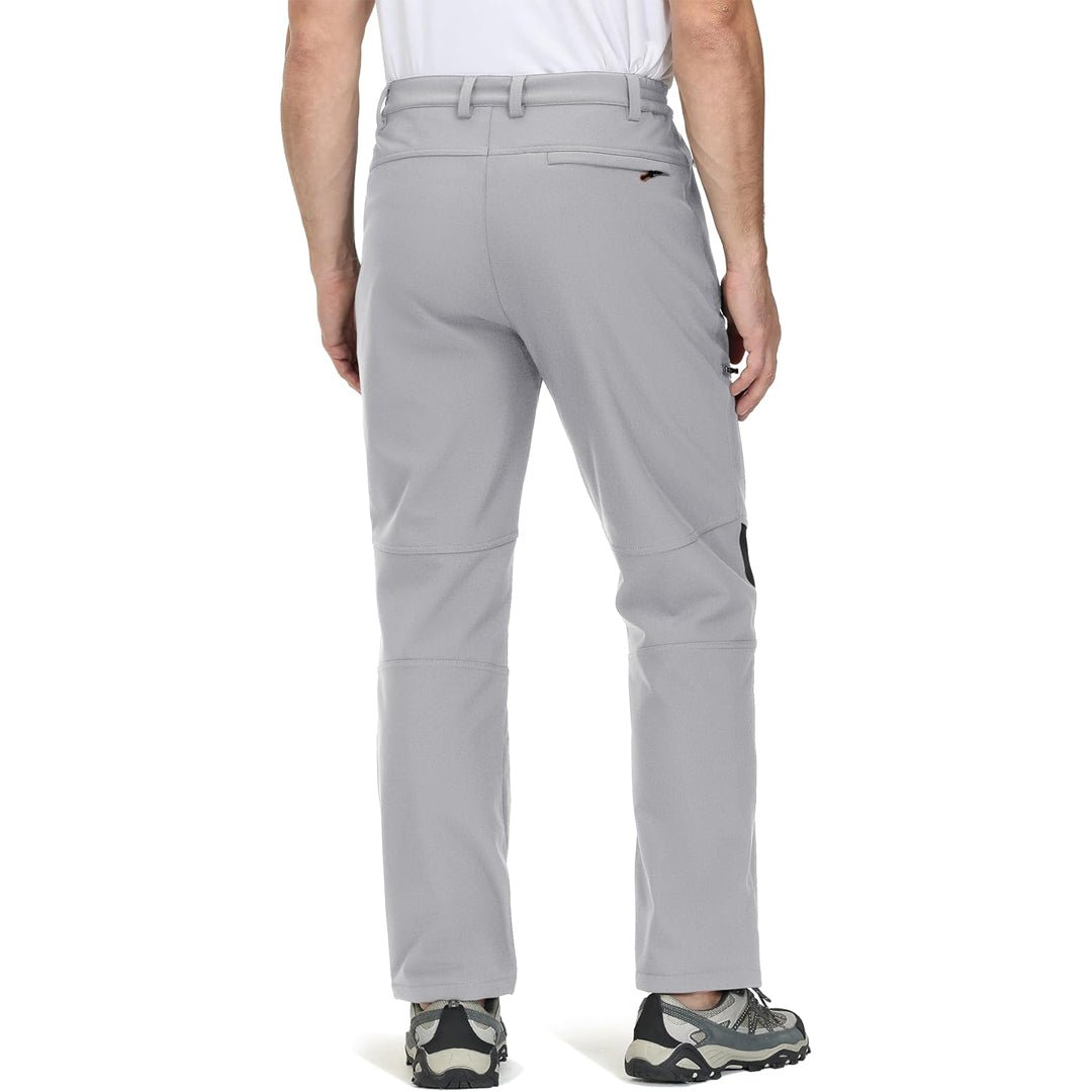 TACVASEN Khaki Men's Fleece Lined Windproof Water Resistant Ski Pants
