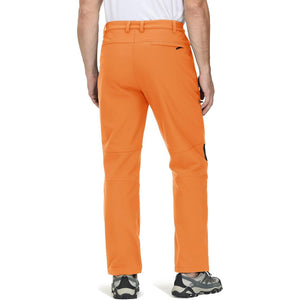 TACVASEN Khaki Men's Fleece Lined Windproof Water Resistant Ski Pants