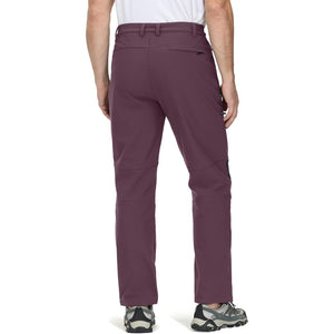 TACVASEN Khaki Men's Fleece Lined Windproof Water Resistant Ski Pants