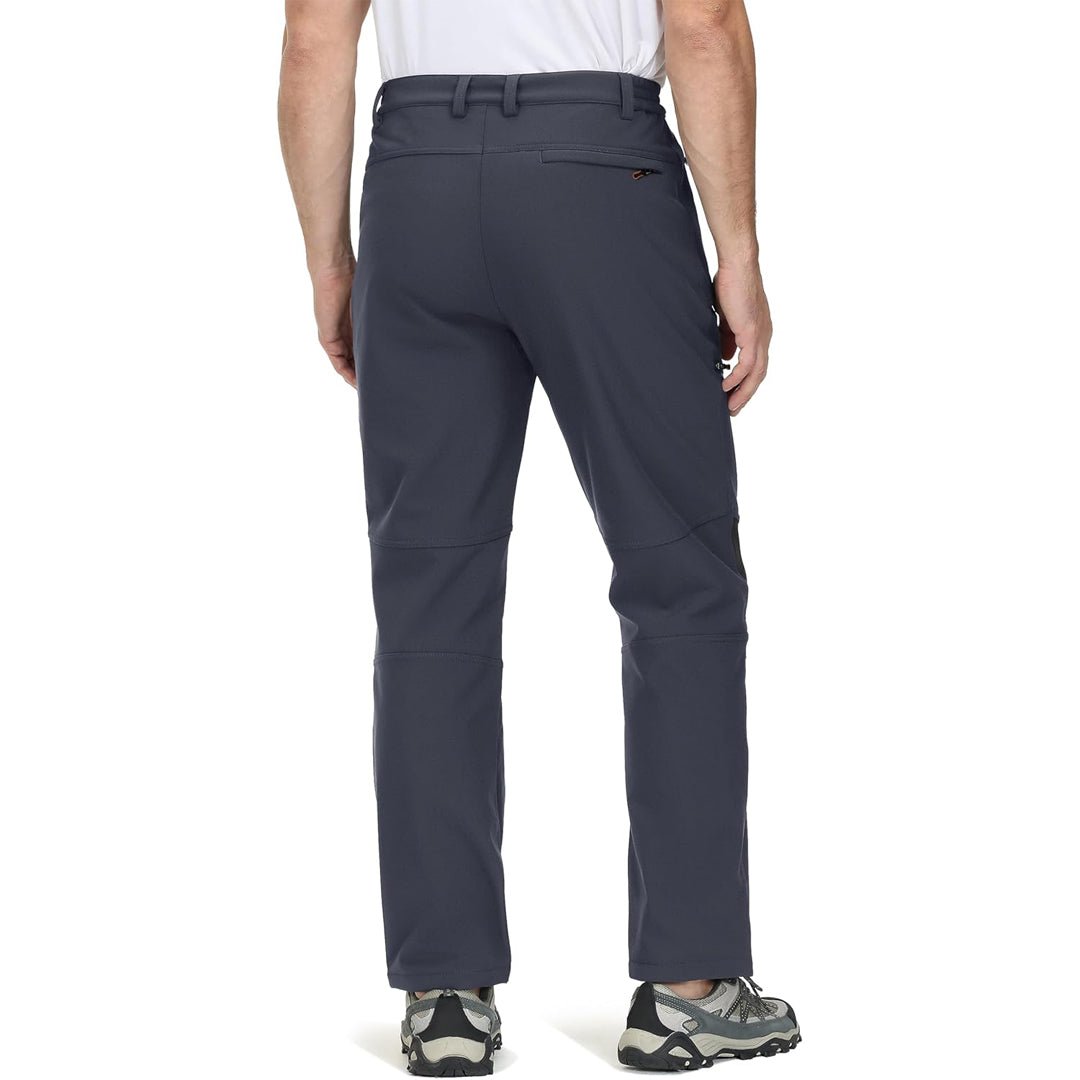 TACVASEN Khaki Men's Fleece Lined Windproof Water Resistant Ski Pants
