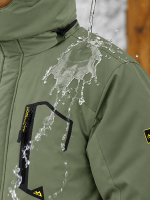 TACVASEN Grey Green Mens Hiking Insulated Fleece Lined Winter Snow Jacket