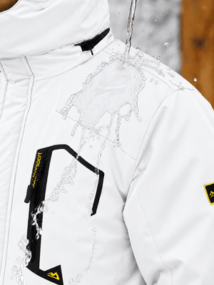 TACVASEN White Mens Hiking Insulated Fleece Lined Winter Snow Jacket