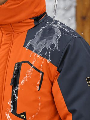 TACVASEN Orange Mens Hiking Insulated Fleece Lined Winter Snow Jacket